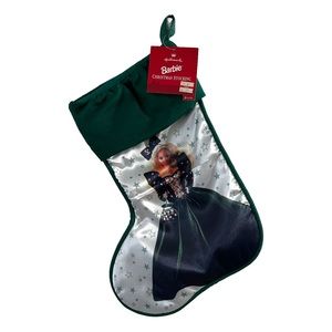 Hallmark Barbie Christmas Stocking 1995 Green Holiday Barbie 14" x 10" New w/Tag